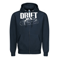 Navy Supra Drift Zipper Hoodie - DesigneFamous