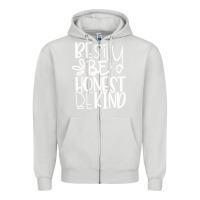 Dove Grey be silly be honest be kind Zipper Hoodie - DesigneFamous