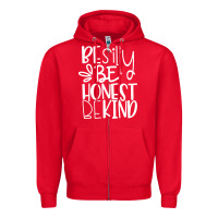 Red be silly be honest be kind Zipper Hoodie - DesigneFamous