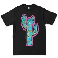 Black Western Turquoise Cactus Premium Tee - RanaPortraitStore