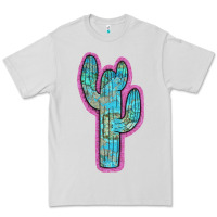 Dove Grey Western Turquoise Cactus Premium Tee - RanaPortraitStore