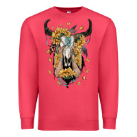 Cardinal sunflower boho bull skull with hands Premium Sweatshirt - RanaPortraitStore