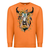 Carrot sunflower boho bull skull with hands Premium Sweatshirt - RanaPortraitStore