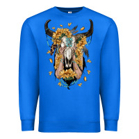 True Royal sunflower boho bull skull with hands Premium Sweatshirt - RanaPortraitStore