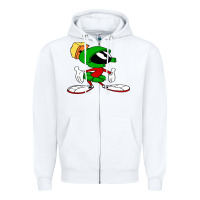 White marvin Zipper Hoodie - DesigneFamous