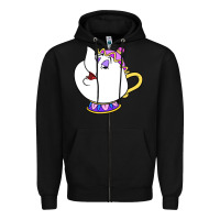 Black mrs potts Zipper Hoodie - DesigneFamous