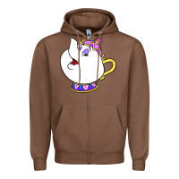 Chestnut mrs potts Zipper Hoodie - DesigneFamous