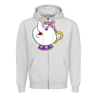 Dove Grey mrs potts Zipper Hoodie - DesigneFamous