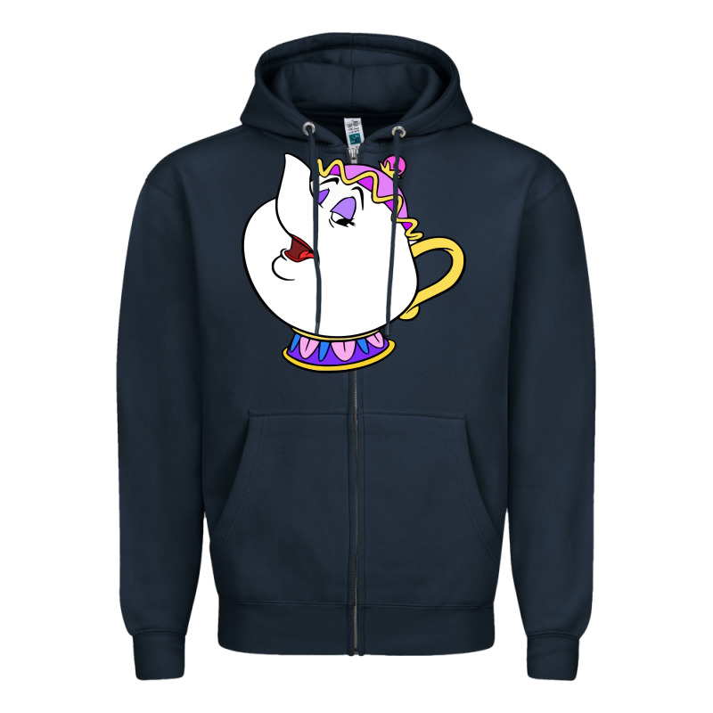 Mrs Potts Zipper Hoodie by DesigneFamous | Teevron
