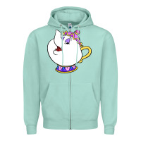 Seafoam mrs potts Zipper Hoodie - DesigneFamous