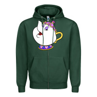 Sports Green mrs potts Zipper Hoodie - DesigneFamous