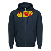 Navy seinfeld Zipper Hoodie - DesigneFamous