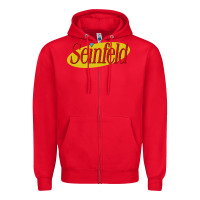 Red seinfeld Zipper Hoodie - DesigneFamous