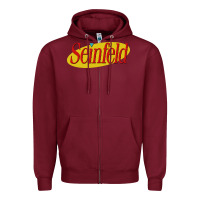 Burgundy seinfeld Zipper Hoodie - DesigneFamous