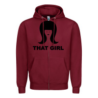 Burgundy that girl Zipper Hoodie - DesigneFamous