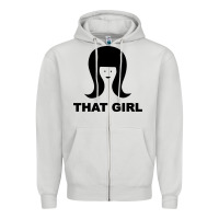 Dove Grey that girl Zipper Hoodie - DesigneFamous