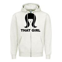 Oatmeal Heather that girl Zipper Hoodie - DesigneFamous