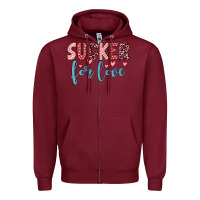 Burgundy sucker for love Zipper Hoodie - JahusDesignShop