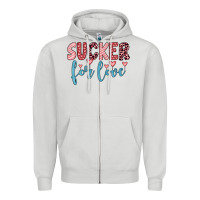 Dove Grey sucker for love Zipper Hoodie - JahusDesignShop