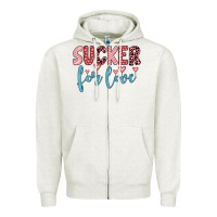 Oatmeal Heather sucker for love Zipper Hoodie - JahusDesignShop
