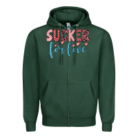 Sports Green sucker for love Zipper Hoodie - JahusDesignShop