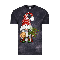 Cloud Black Christmas Gnome With Cookie Vintage Tee - BundleAndBundleShop