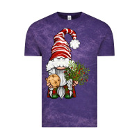 Cloud Purple Christmas Gnome With Cookie Vintage Tee - BundleAndBundleShop