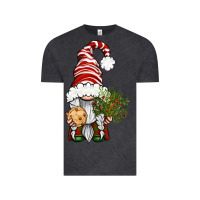 Vintage Black Christmas Gnome With Cookie Vintage Tee - BundleAndBundleShop