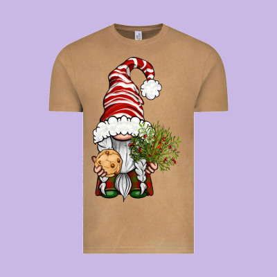 Christmas Gnome With Cookie Vintage Tee Designed By Bundleandbundleshop