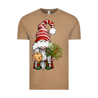 Vintage Coffee Christmas Gnome With Cookie Vintage Tee - BundleAndBundleShop