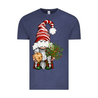 Vintage Denim Christmas Gnome With Cookie Vintage Tee - BundleAndBundleShop