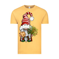 Vintage Mustard Christmas Gnome With Cookie Vintage Tee - BundleAndBundleShop