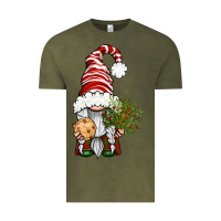 Vintage Olive Christmas Gnome With Cookie Vintage Tee - BundleAndBundleShop