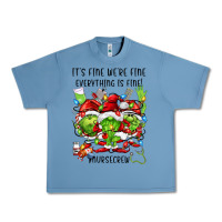 Pebble Blue it's fine we're fine everythıng is fine! nursecre Urban Heavy Tee - FaDigitalArtStudio