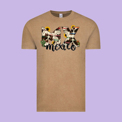 Mexico State Cowhide Serape Cactus Vintage Tee Designed By Ranaportraitstore