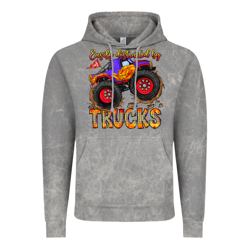 Easily Distracted By Trucks Vintage Hoodie by CowhideDigitalArt | Teevron