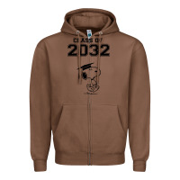 Chestnut funny graduation class of 2032 Zipper Hoodie - DesigneFamous