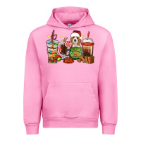 Fuchsia Pink Christmas coffee cups with Beagle Urban Hoodie - RanaPortraitStore