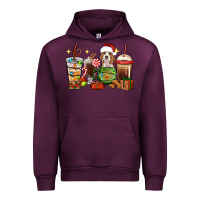 Mauve Wine Christmas coffee cups with Beagle Urban Hoodie - RanaPortraitStore