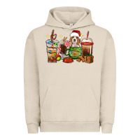 Pigment French Oak Christmas coffee cups with Beagle Urban Hoodie - RanaPortraitStore