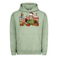 Pigment Oil Green Christmas coffee cups with Beagle Urban Hoodie - RanaPortraitStore