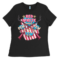 Black Red white and pew pew pew Ladies Tee - FaDigitalArtStudio