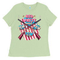 Matcha Red white and pew pew pew Ladies Tee - FaDigitalArtStudio