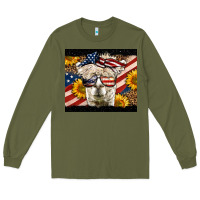 Army Green Western 4th Of July Lama Long Sleeve Tee - LillyAllenDesigns