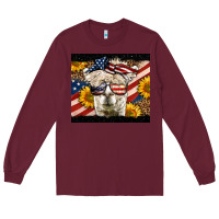 Burgundy Western 4th Of July Lama Long Sleeve Tee - LillyAllenDesigns