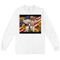 White Western 4th Of July Lama Long Sleeve Tee - LillyAllenDesigns