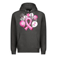 Charcoal Heather Balloons cancer ribbon Premium Hoodie - Artiststas