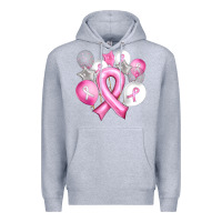 Heather Grey Balloons cancer ribbon Premium Hoodie - Artiststas