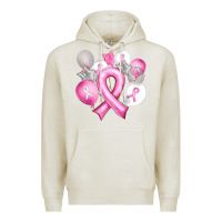 Oatmeal Heather Balloons cancer ribbon Premium Hoodie - Artiststas