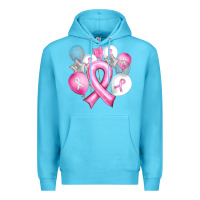 Ocean Blue Balloons cancer ribbon Premium Hoodie - Artiststas
